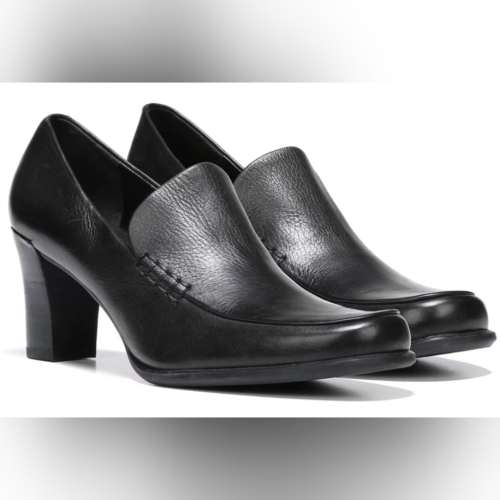 Franco Sarto Nolan pump women's black leather 9.5 slip on shoes